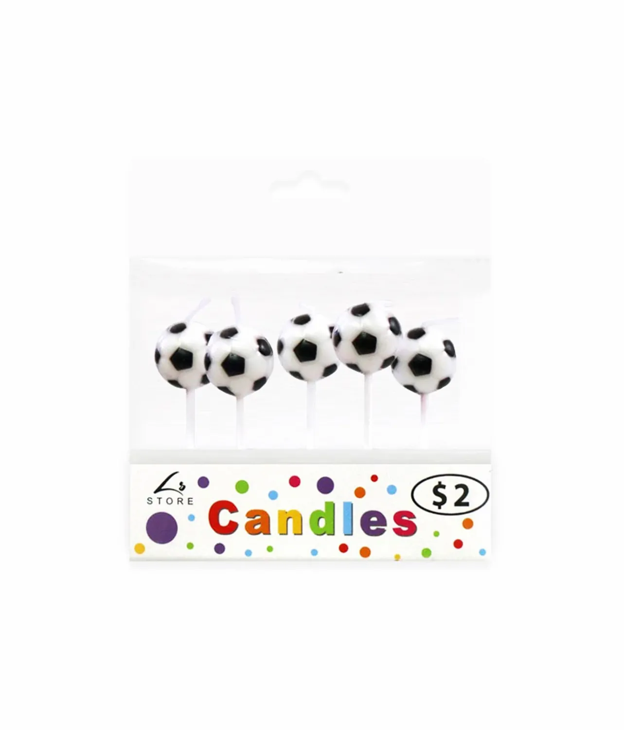 Soccer Ball Candles 5pk