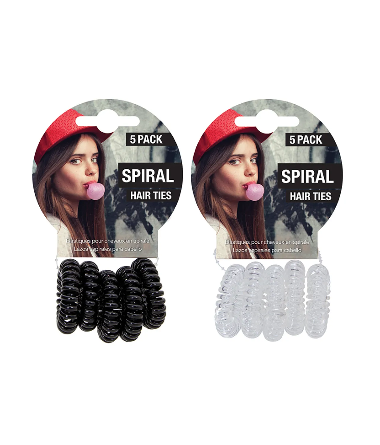 Spiral Hair Ties Assorted 5pk