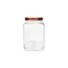 Square Glass Jar With Copper Lid 1470ml