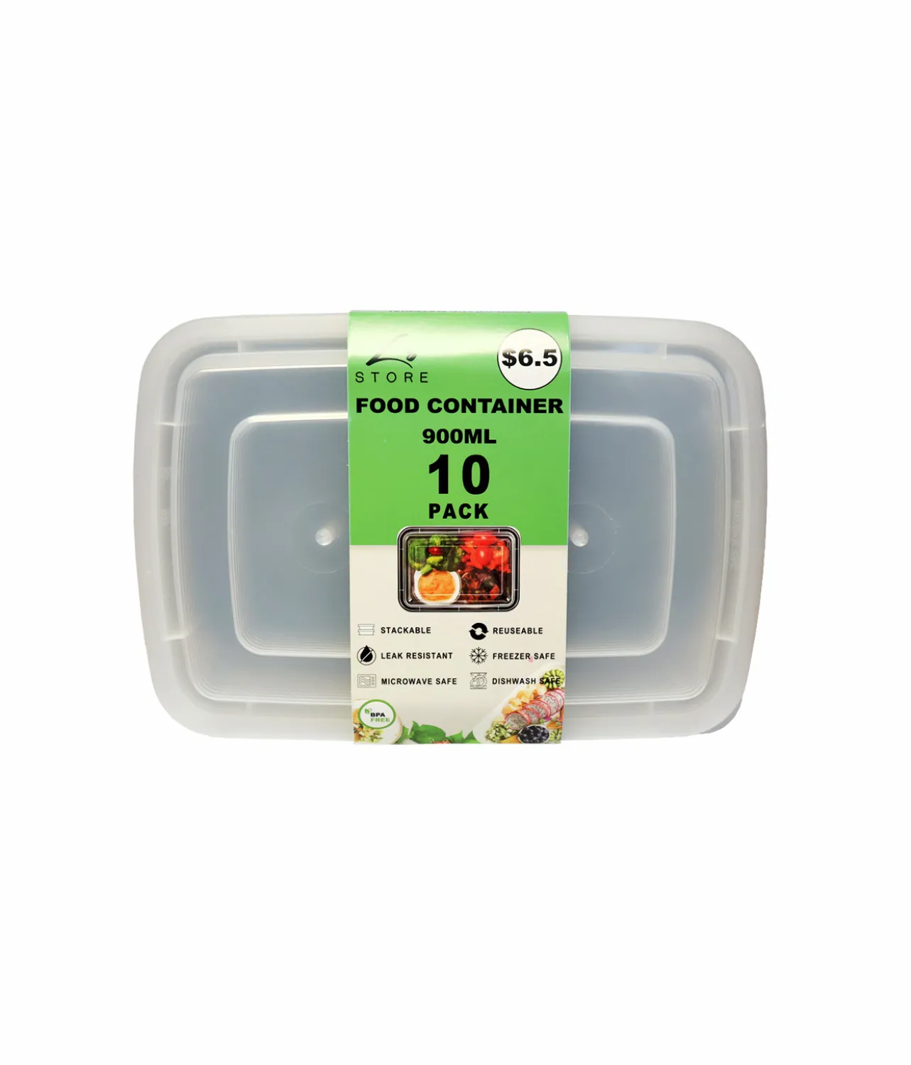 Square Take Away Containers 10pk 900ml