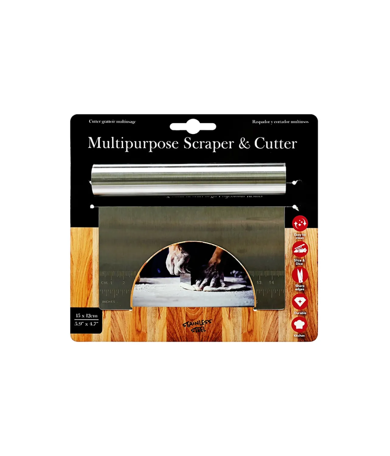 Stainless Multipurpose Scraper & Cutter 15x12cm