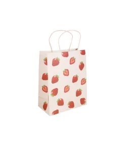Strawberry Printed Paper Bags 27cm 3pk
