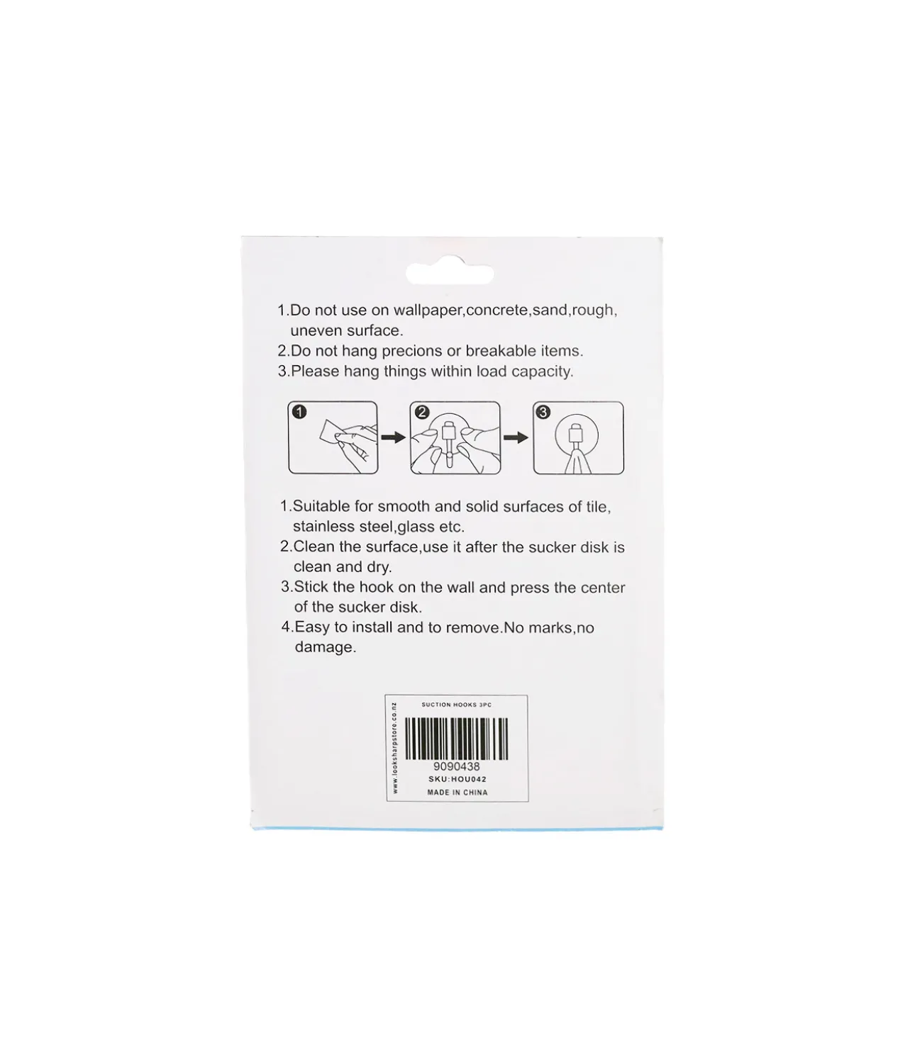 Suction Hooks 3pc