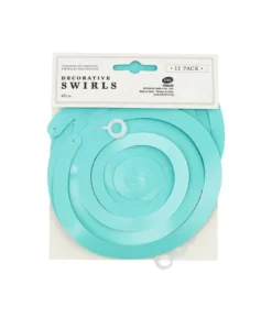 Teal Decorative Swirls 12pk