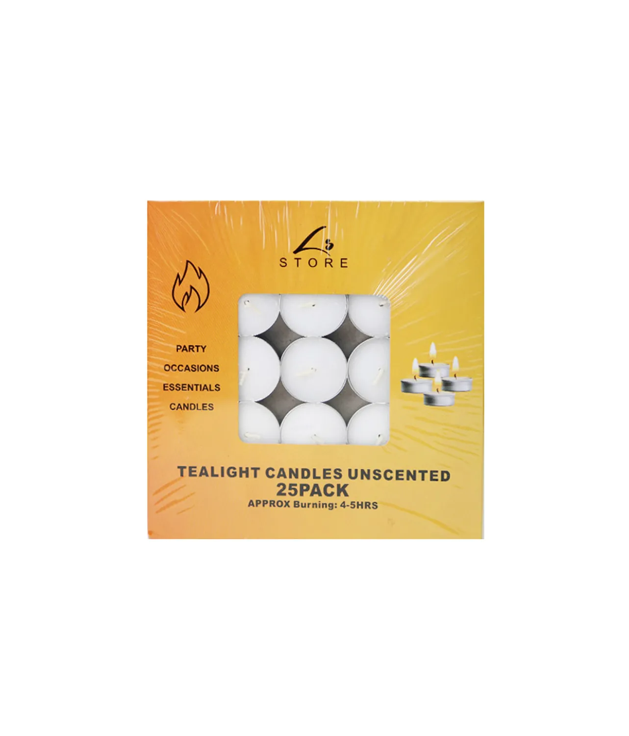 Tealight Candles 4-5 Hour Burn 25pk