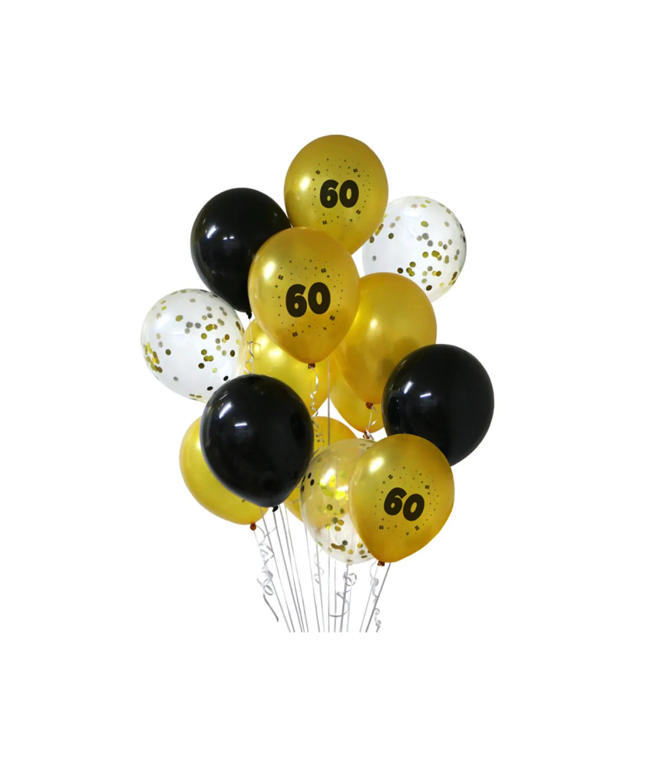 60th Birthday Latex Balloon Bouquet 15pc