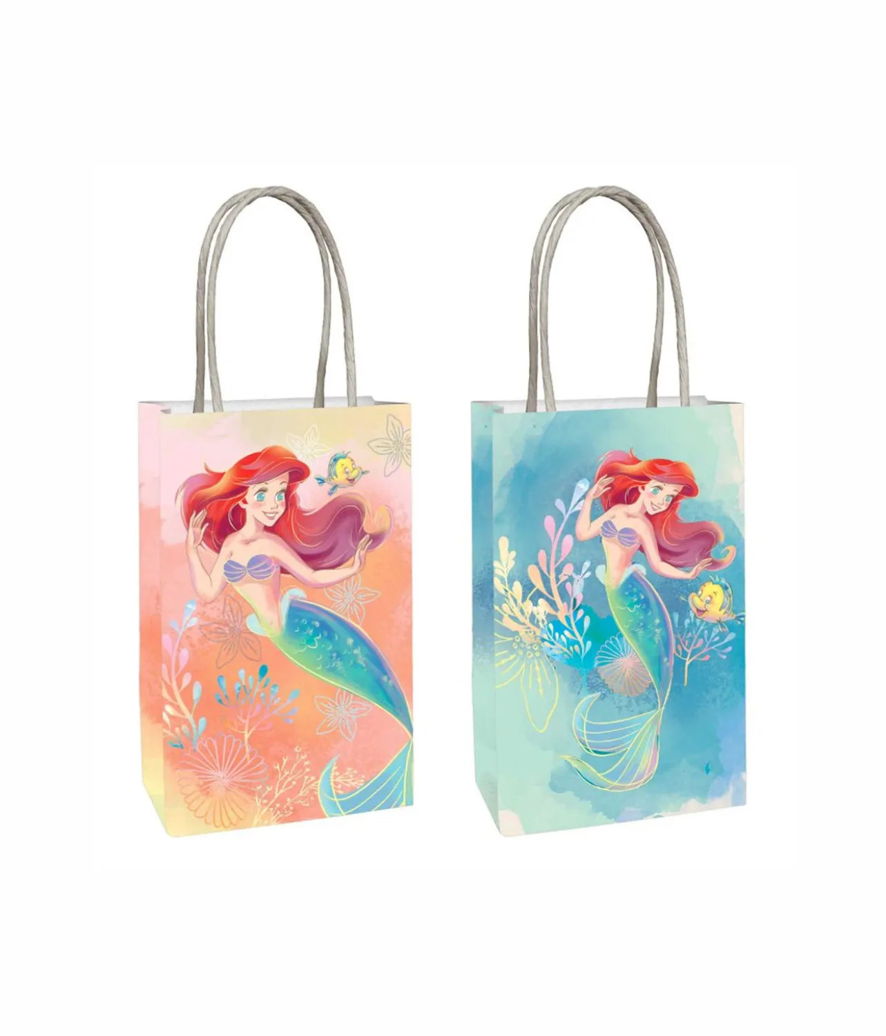 The Little Mermaid Paper Kraft Bags Assorted 8pc