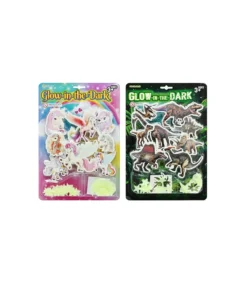 Unicorn & Dinosaur Glow In Dark Wall Sticker Assorted