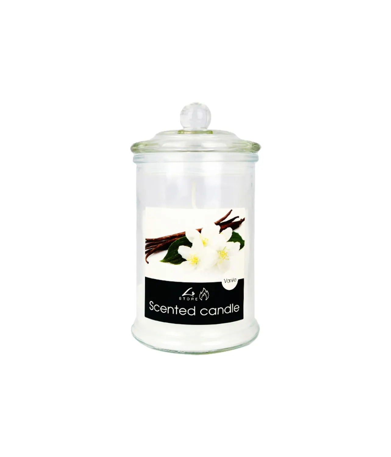 Vanilla Scented Candle In Glass Jar