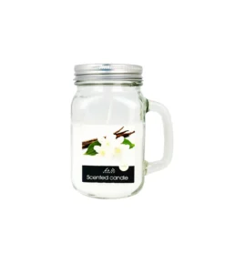 Vanilla Scented Candle In Glass Handle Jar