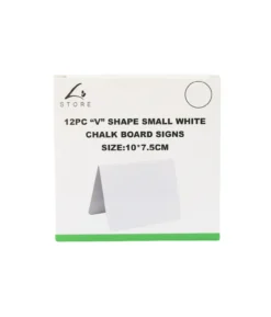 “V” Shaped PVC Small White Chalk Board Signs 12pc 10×7.5cm