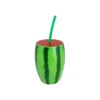 Watermelon PP Plastic Cup with Silicone Straw 500ml