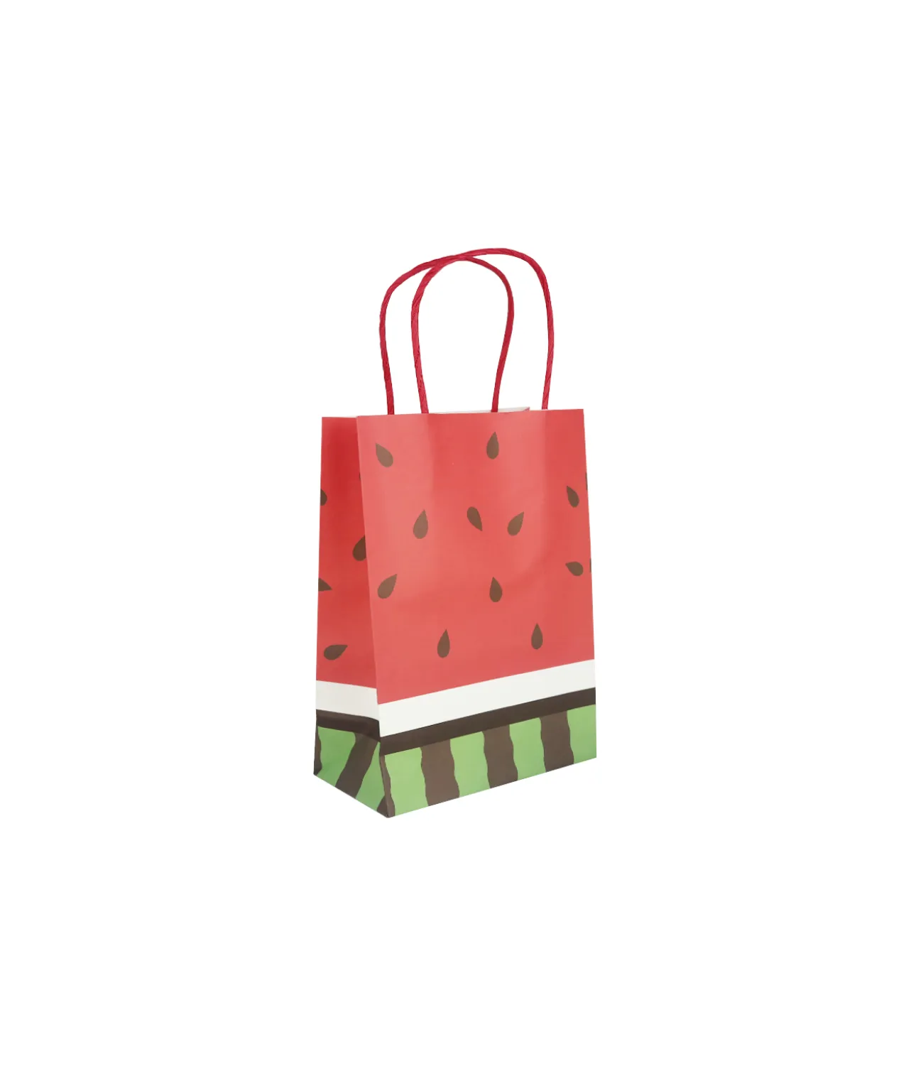 Watermelon Printed Paper Bags 21cm 4pk