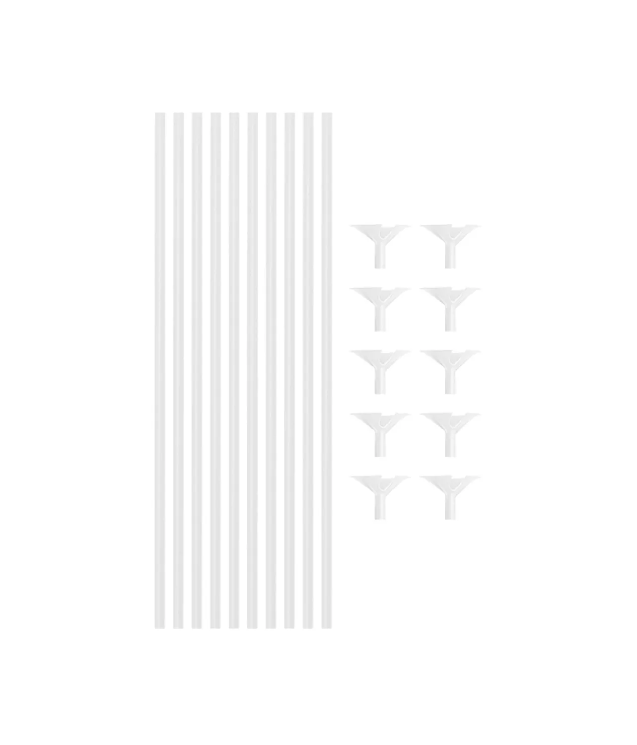 White Balloon Stick & Cup Set 12pk