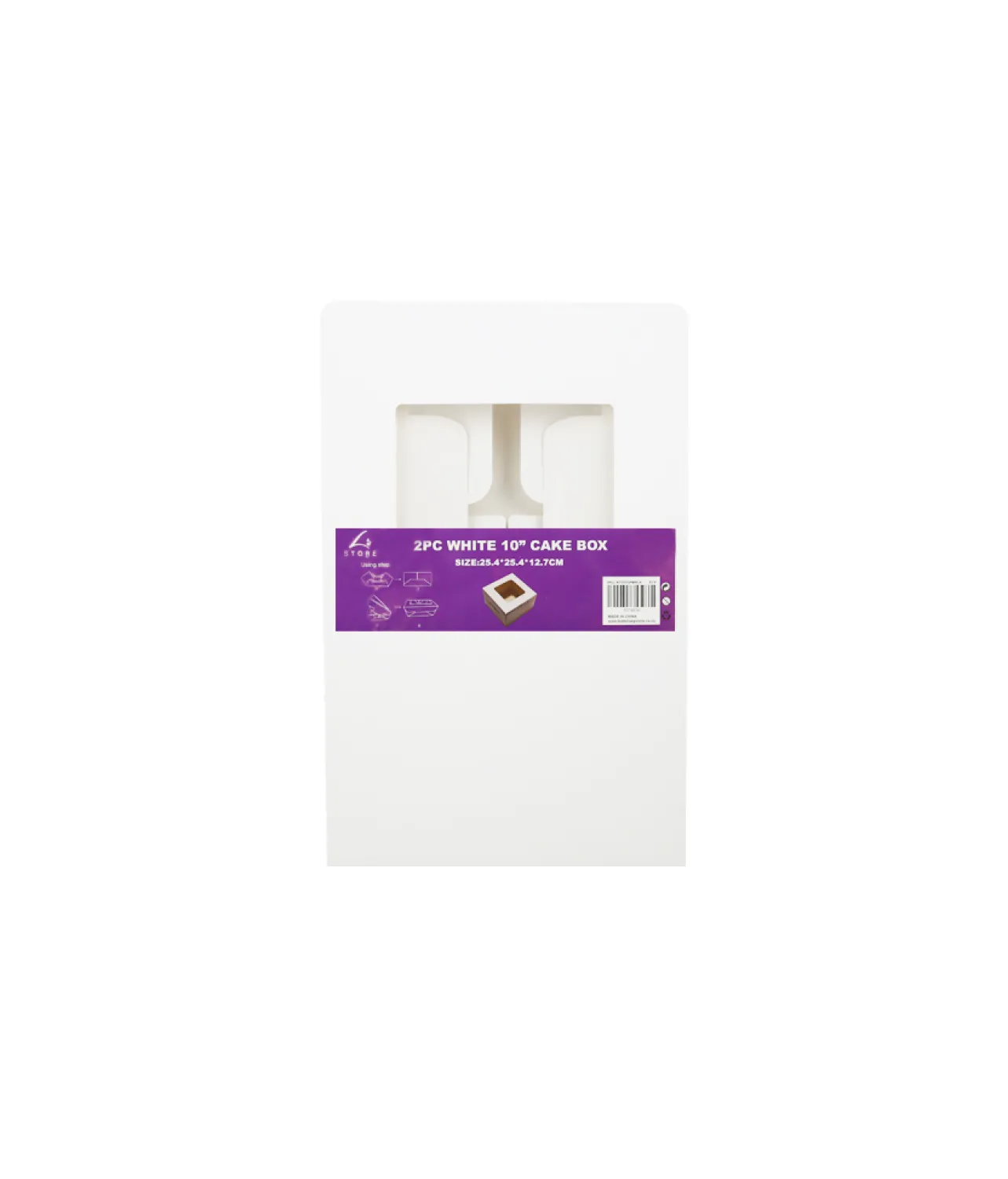 White Cake Box With Window 10in 2pk