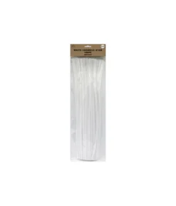 White Chenille Stems 30cm