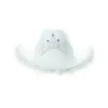White Cowboy Hat With Feathers