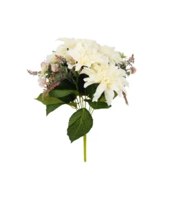 White Dahlia 9 Head 43cm
