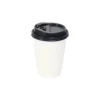 White Double Wall Coffee Cups with Lid 24x12oz