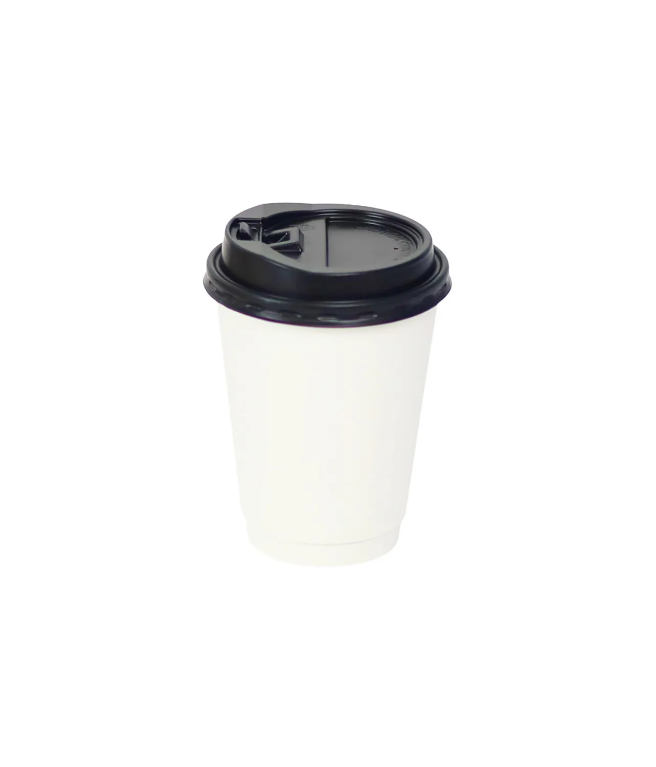 White Double Wall Coffee Cups with Lid 24x12oz