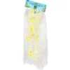 White Flowered Hawaiian Grass Skirt Set 5pc