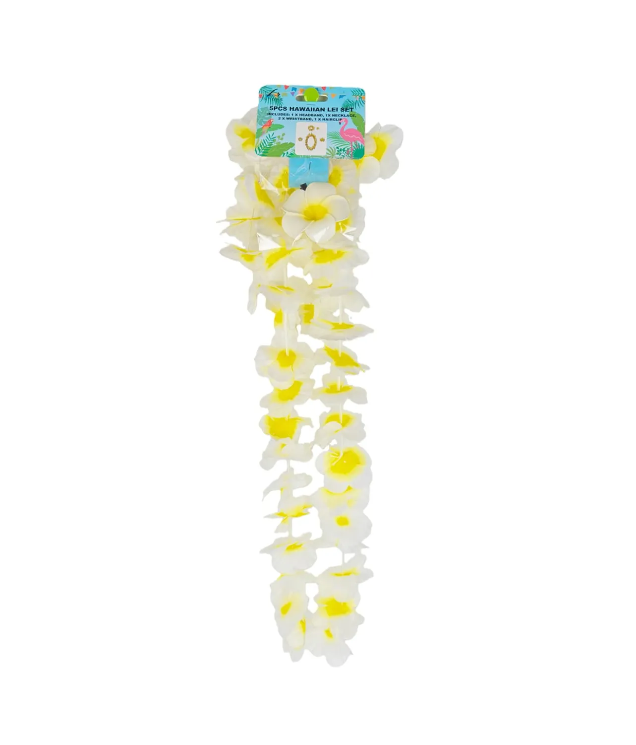 White Hawaiian Lei Set 5pc
