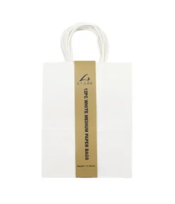 White Medium Paper Bag 12pc 21 x 11 x 27cm