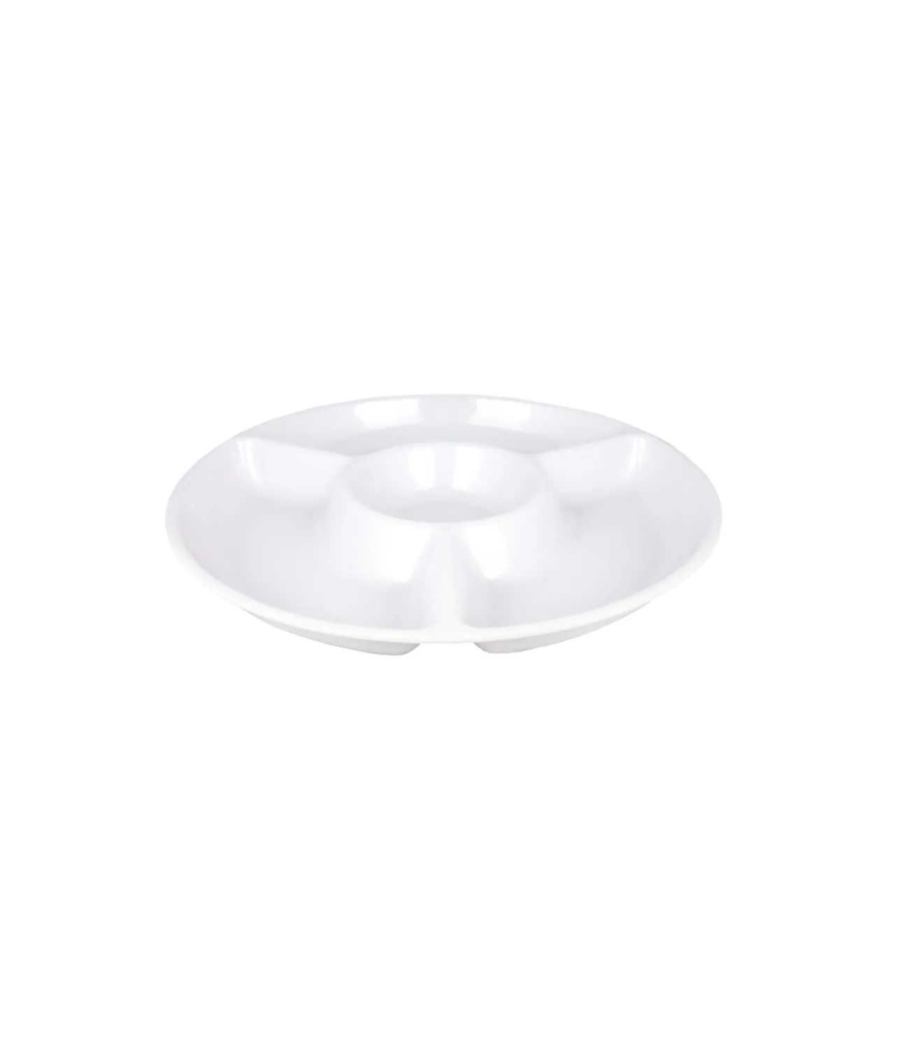 White Melamine Chip & Dip Serving Plate 33.6cm