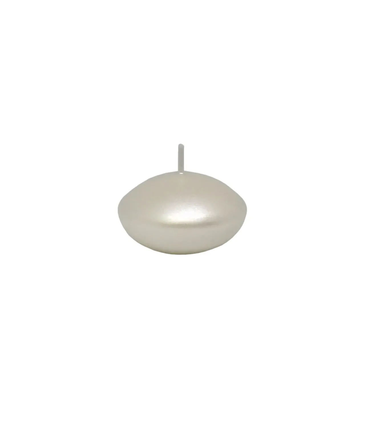 White Metallic Floating Candles 12pk