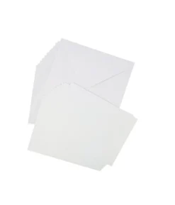 White Pearlised Cards & Envelopes Set 12pc