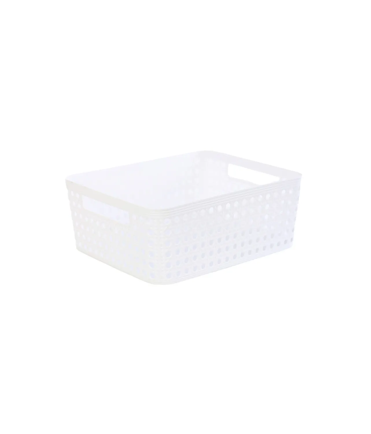 White Plastic Storage Basket 34x28x13cm