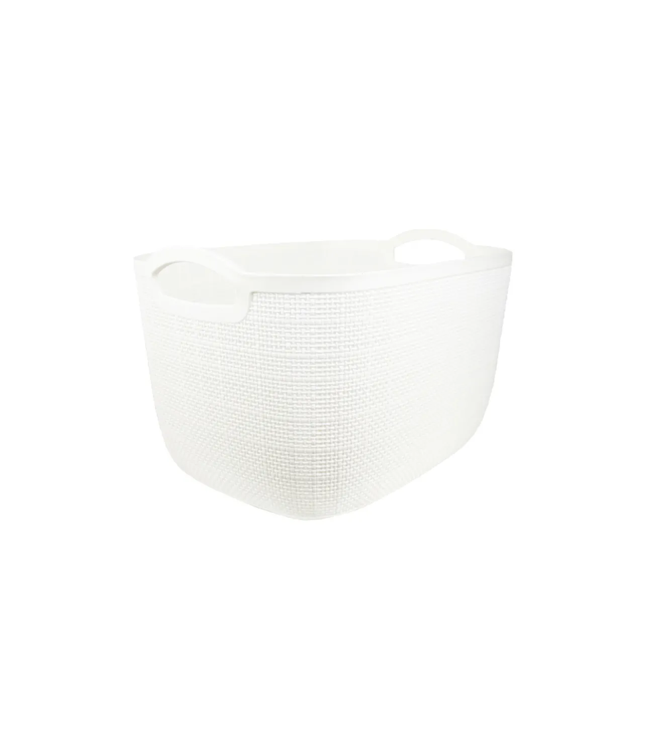 White Plastic Storage Box With Handles 38×28.5×23.5cm