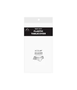White Plastic Tablecover 137x274cm