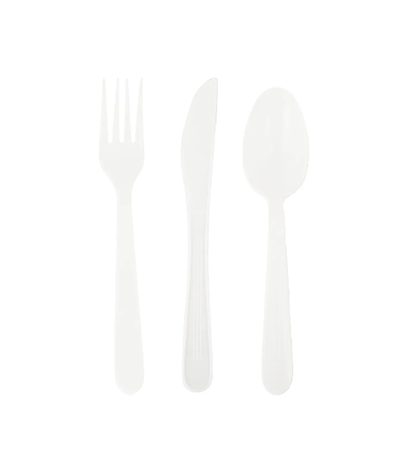 White PP Reusable Cutlery Set 45pc