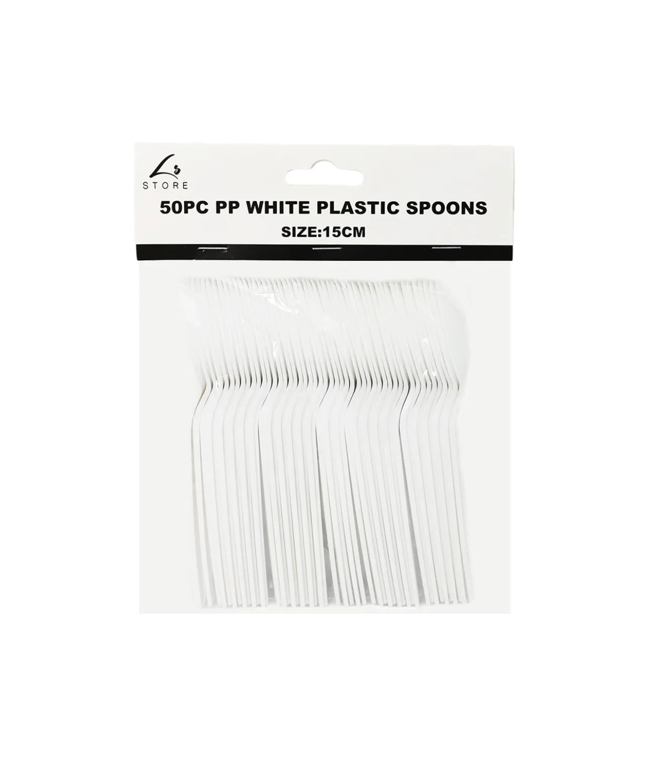 White PP Reusable Spoons 50pc 15cm
