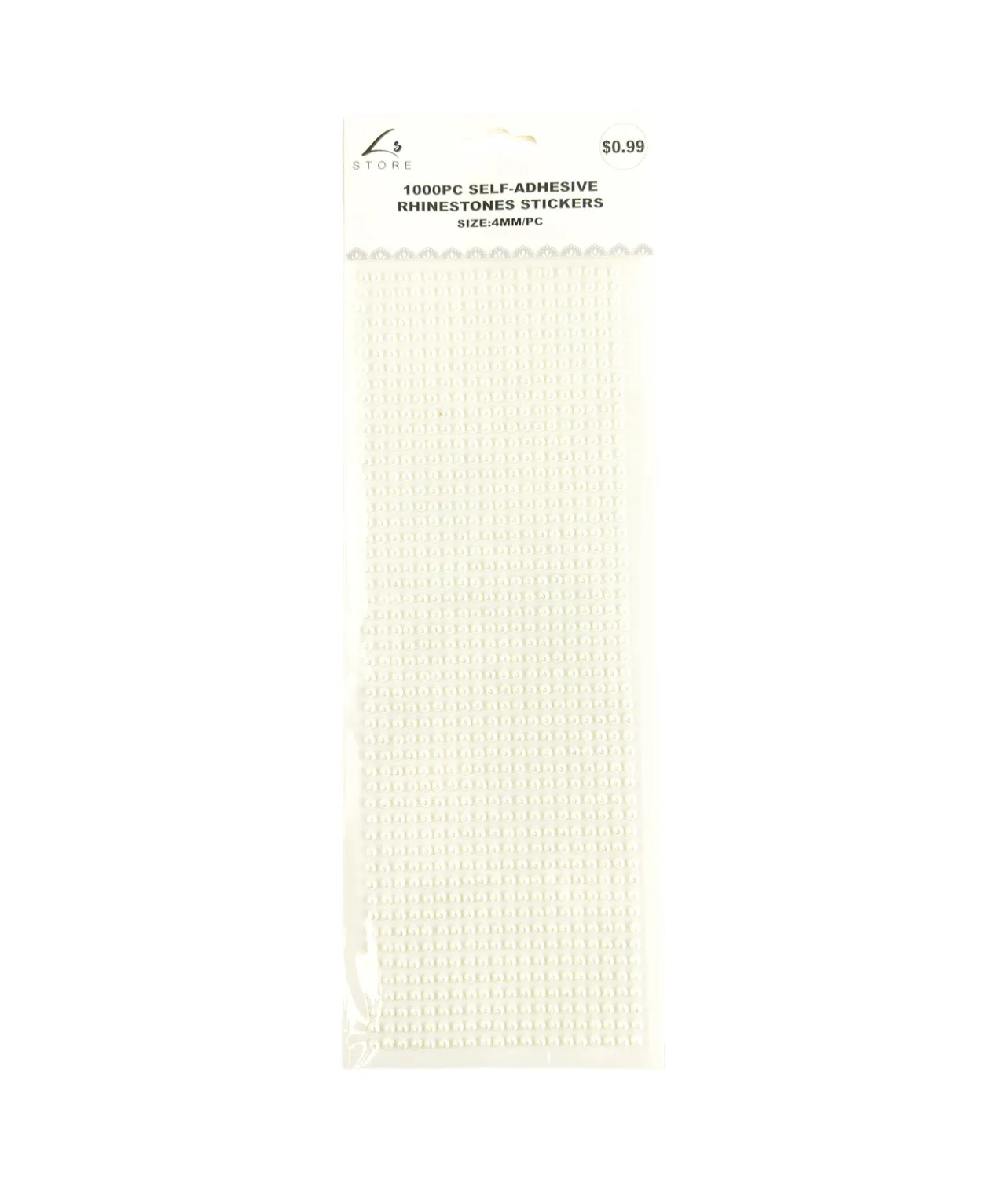 White Rhinestones Stickers 4mm 1000pc
