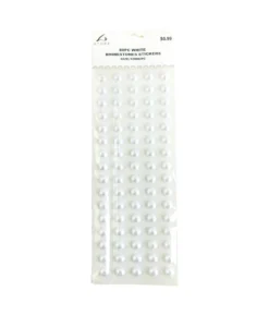 White Rhinestones Stickers 12mm 80pc