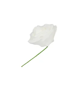 White Rose Artificial Craft Flower 6pc 10cm