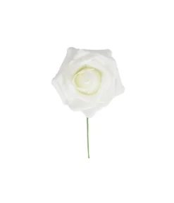 White Rose Artificial Craft Flower 6pc 10cm