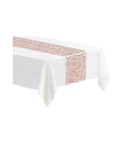 White & Rose Gold Tablecover 137x274cm