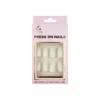 White Round Press On Nails 24pc