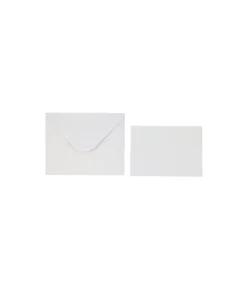 White Small Pearlised Cards & Envelopes Set 12pc