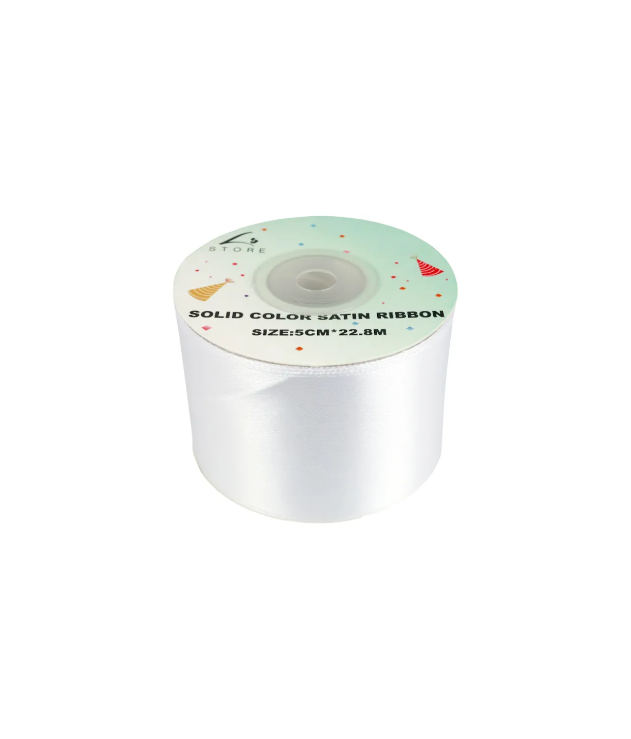 White Solid Colour Satin Ribbon 5cm