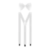 White Suspender and Bow Tie
