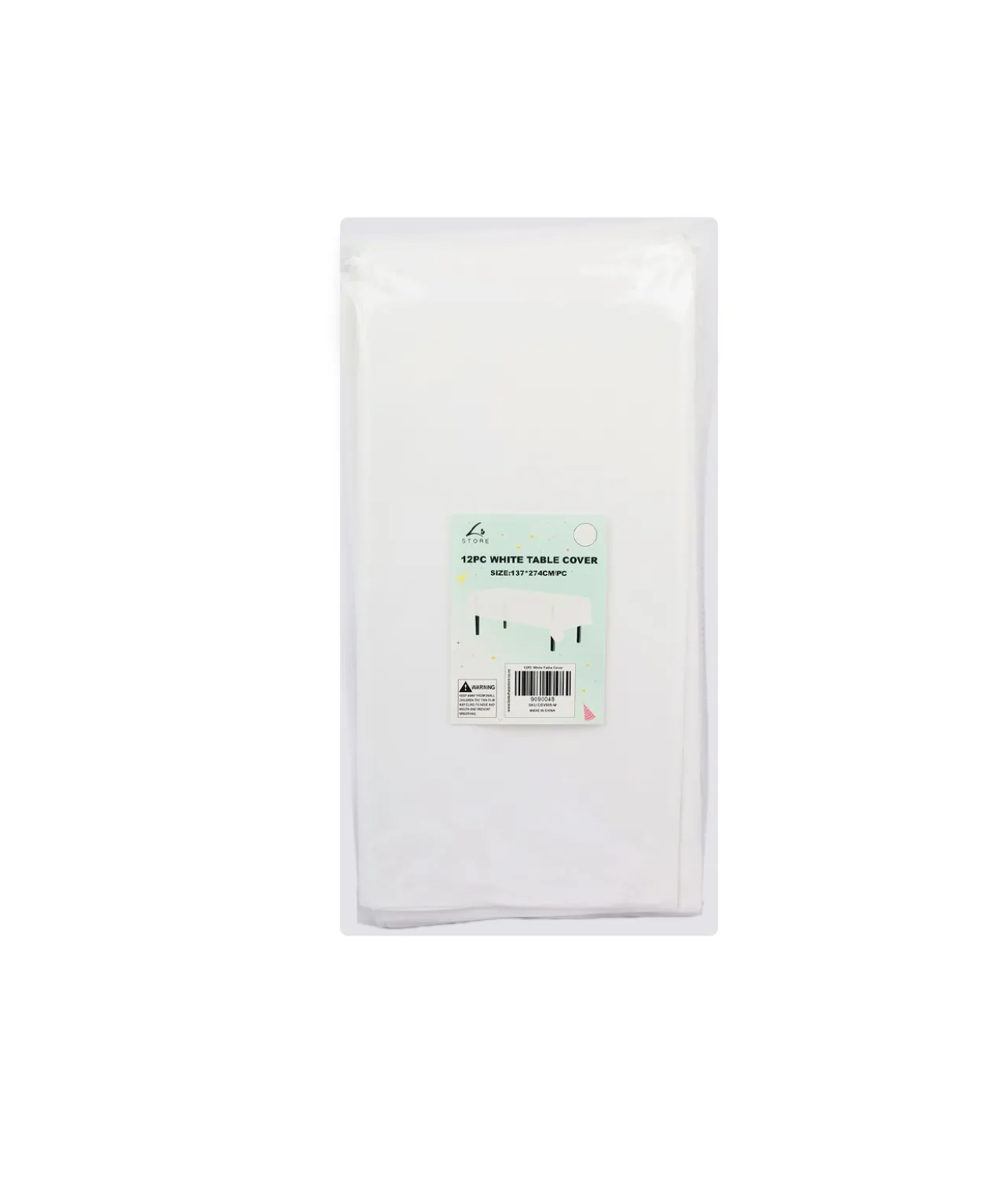 White Tablecover 137 x 274cm 12pc