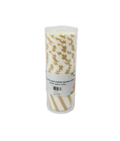 White With Gold Stripe Baking Cup 24pc 6×4.5cm