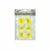 White & Yellow Frangipani 8cm 6pc