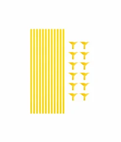 Yellow Balloon Stick & Cup Set 12pk
