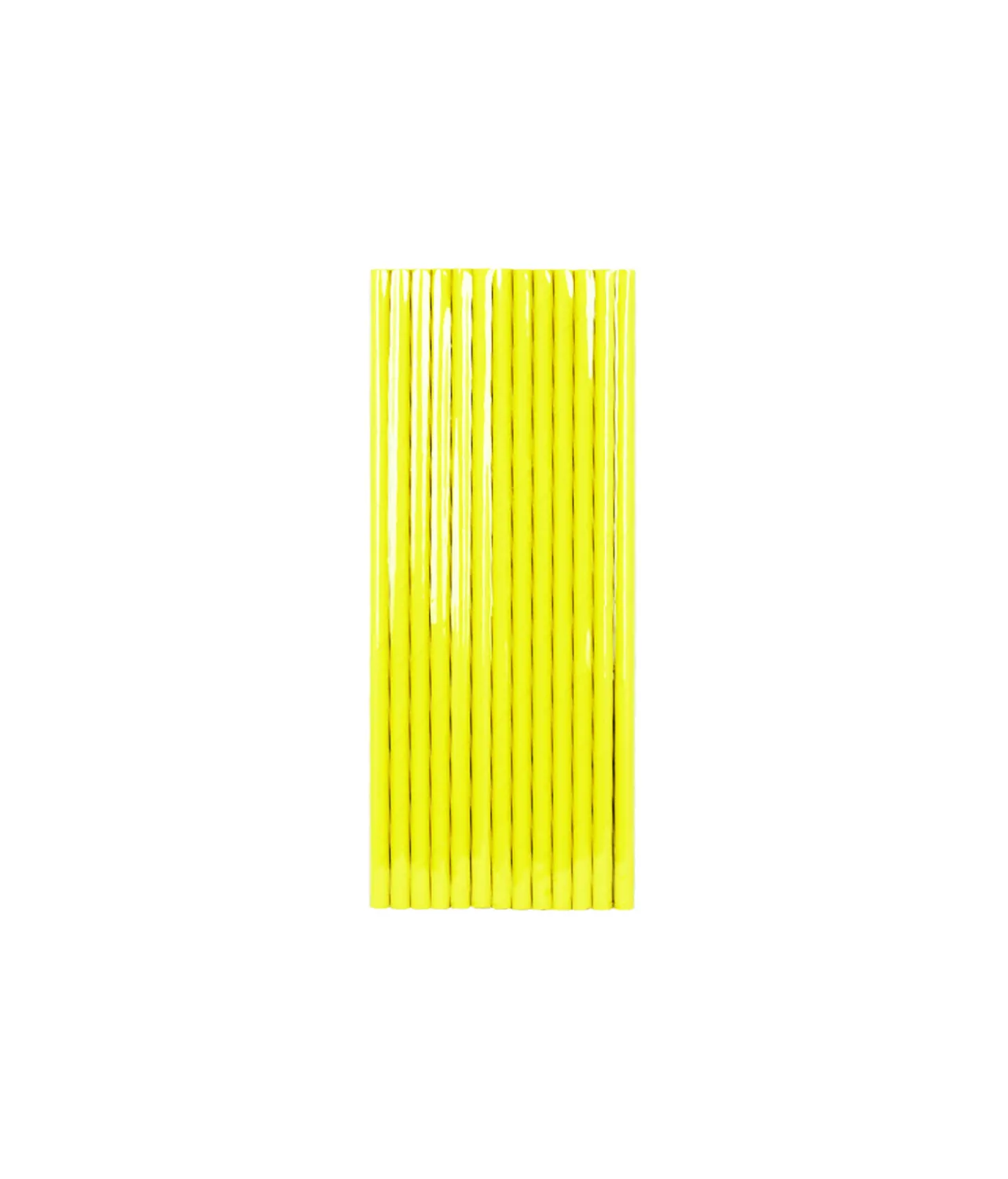 Yellow Paper Straws 25pk